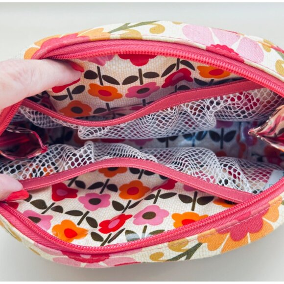 Vera Bradley Folkloric Pocket Cosmetic Bag Quilted Makeup Case - Picture 7 of 11